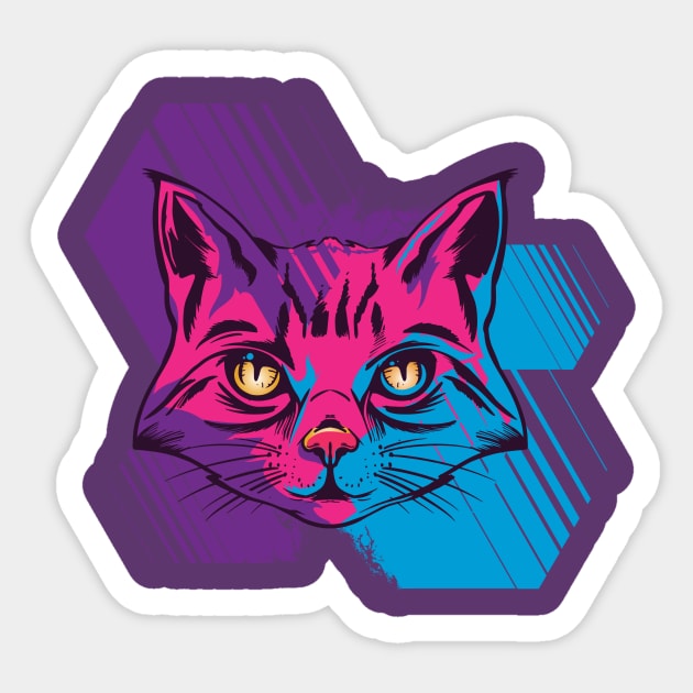 Tripple color cat Sticker by COZILYbyIRMA